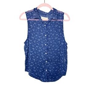 Abercrombie & Fitch Button Up Tank Juniors Size Small Floral Vintage Y2K Ditsy